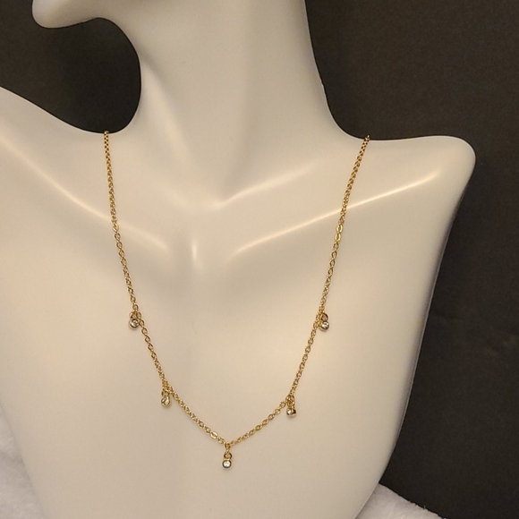 Nwt Necklace gold tone with faux stones - Picture 1 of 5